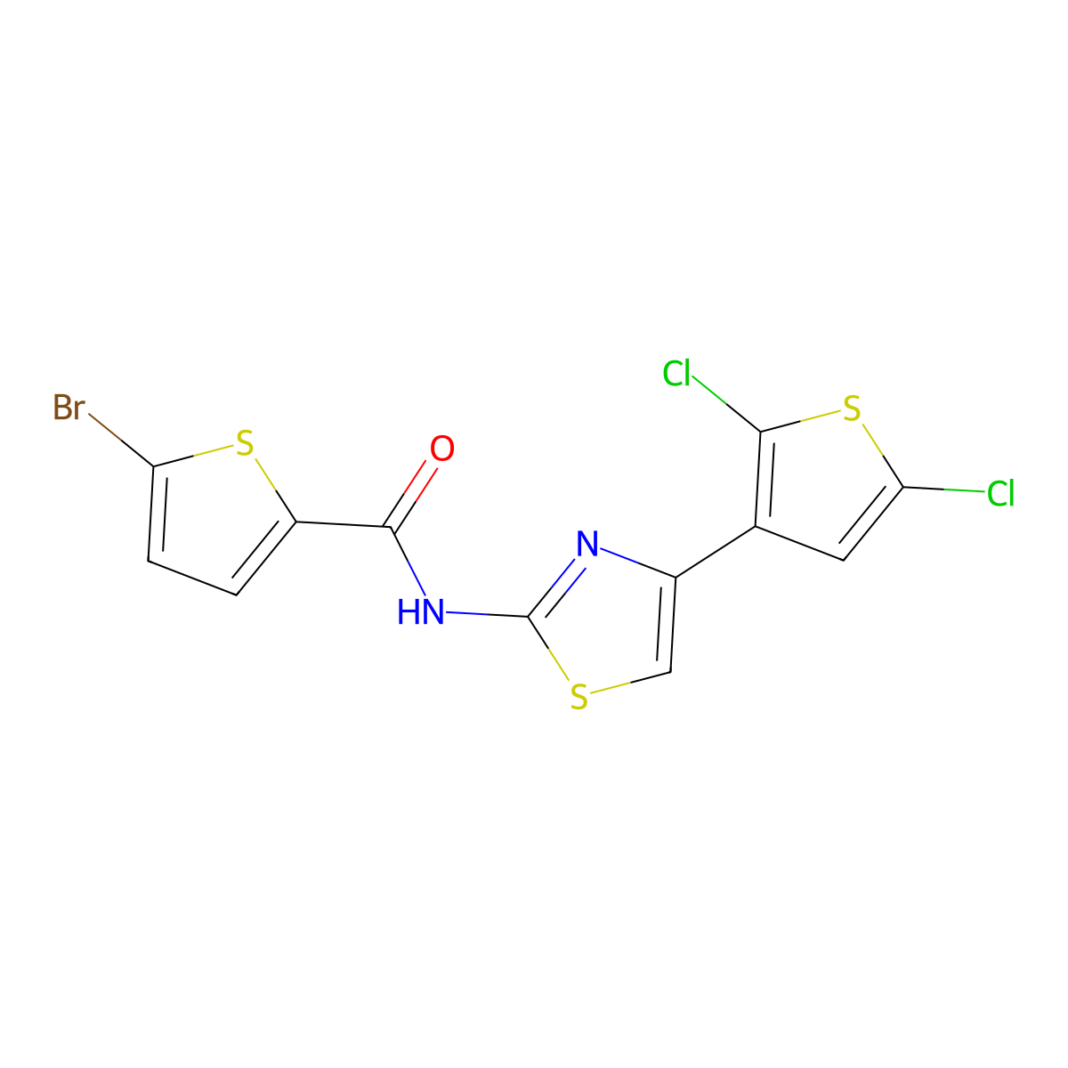 5-bromo-N-[4-(2,5-dichlorothiophen-3-yl)-1,3-thiazol-2-yl]thiophene-2-carboxamide molecular structure, CAS 325977-06-8