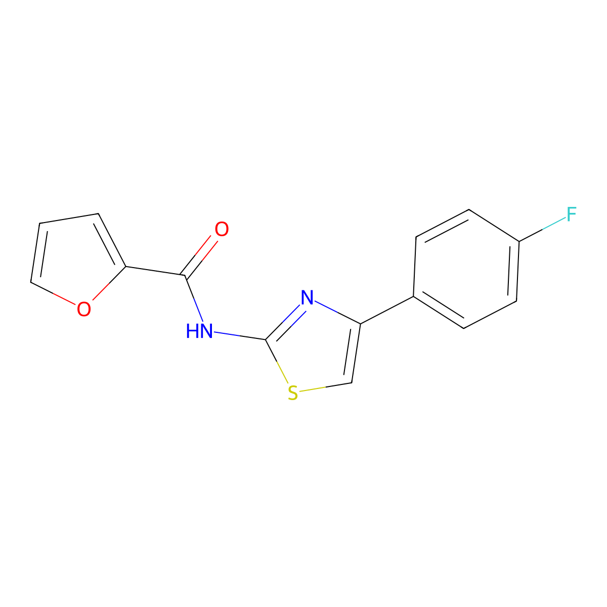 N-[4-(4-fluorophenyl)-1,3-thiazol-2-yl]furan-2-carboxamide molecular structure, CAS 325977-09-1