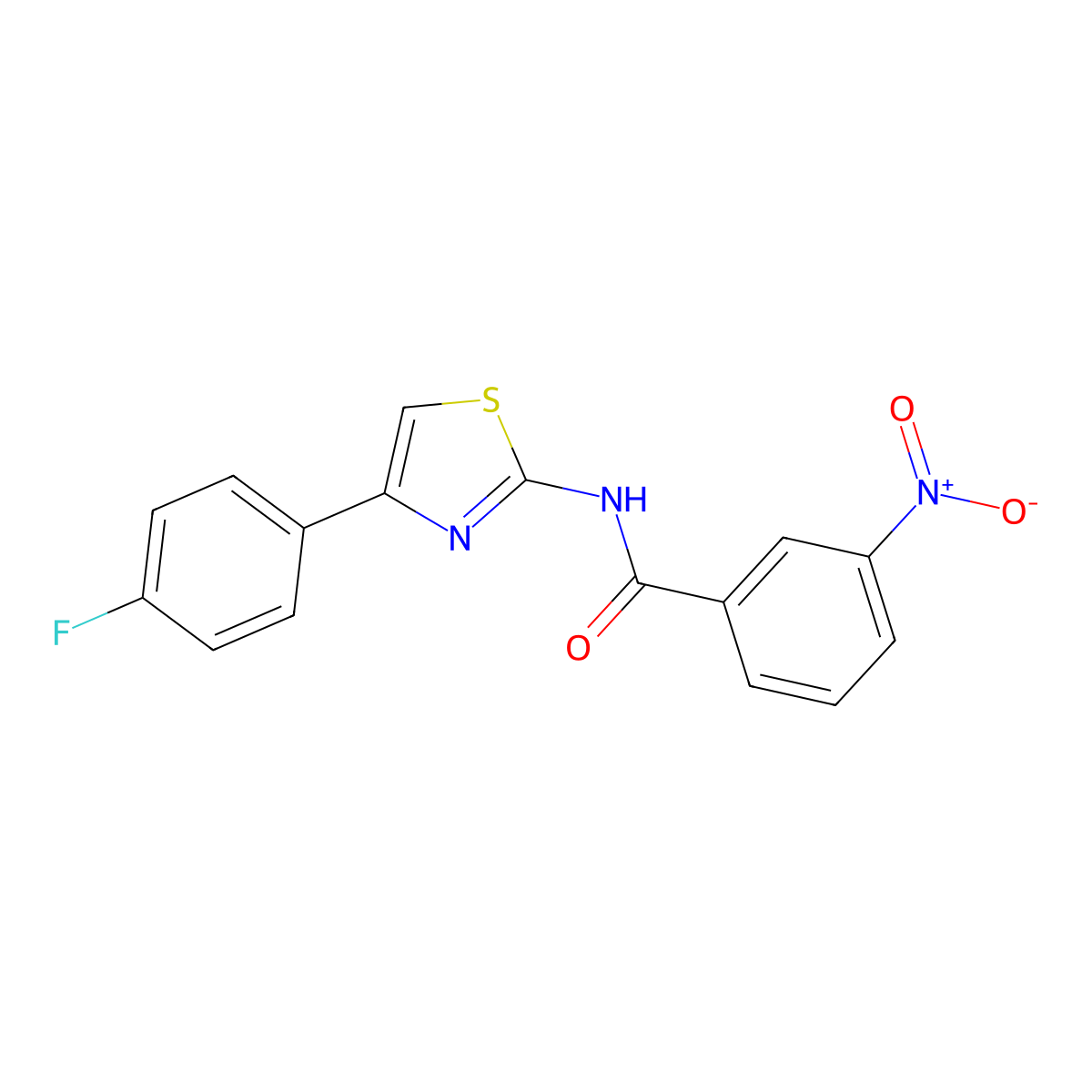 N-[4-(4-fluorophenyl)-1,3-thiazol-2-yl]-3-nitrobenzamide molecular structure, CAS 325977-10-4