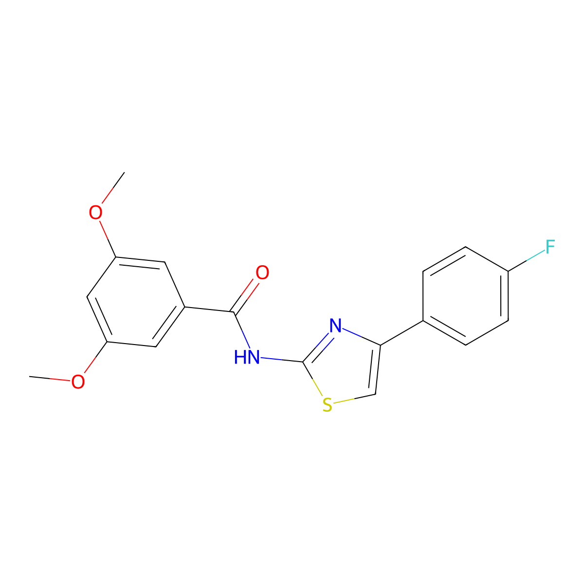 N-[4-(4-fluorophenyl)-1,3-thiazol-2-yl]-3,5-dimethoxybenzamide molecular structure, CAS 325977-12-6