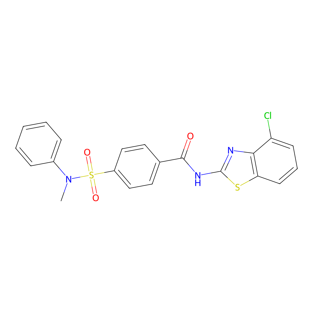 N-(4-chloro-1,3-benzothiazol-2-yl)-4-[methyl(phenyl)sulfamoyl]benzamide molecular structure, CAS 325977-22-8
