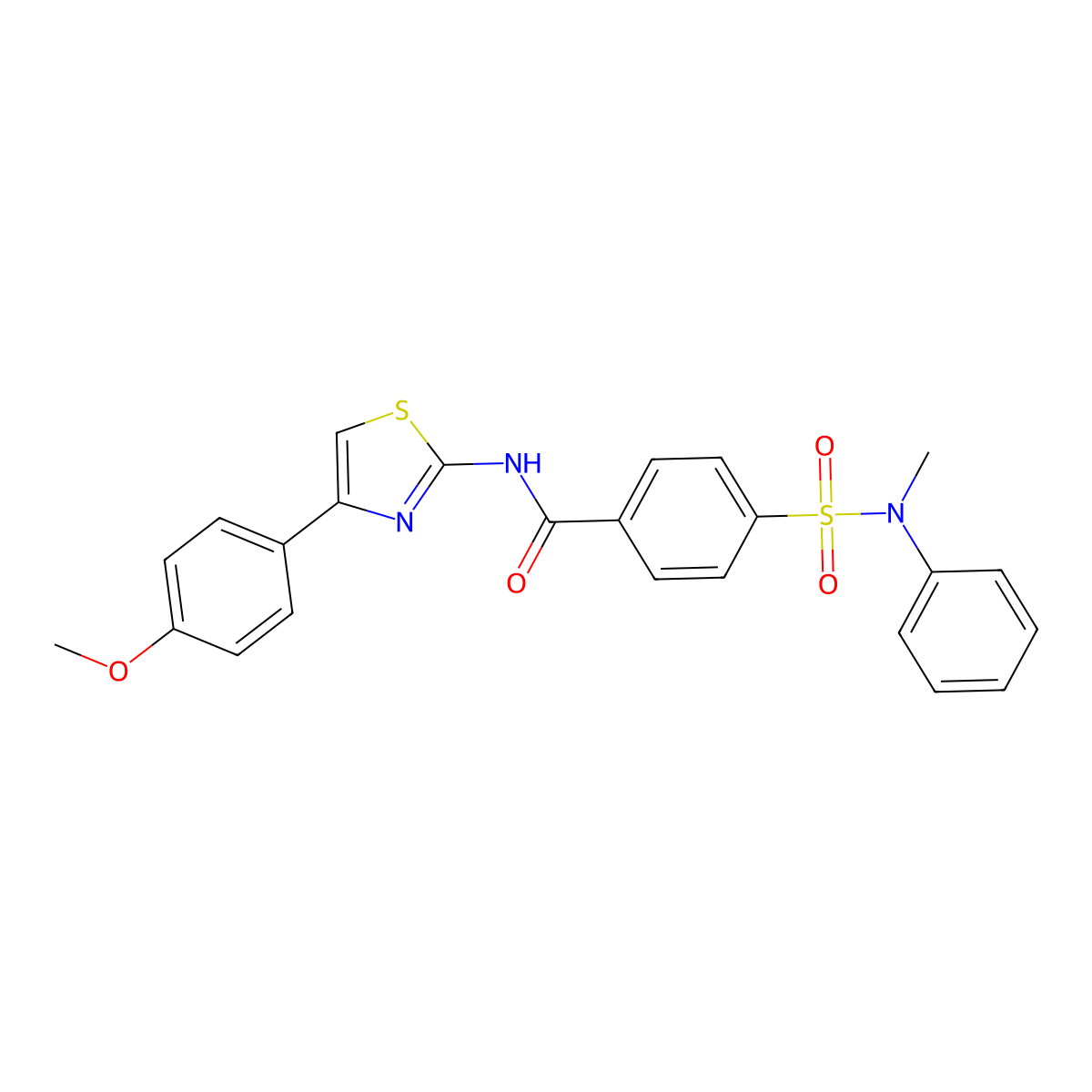 N-[4-(4-methoxyphenyl)-1,3-thiazol-2-yl]-4-[methyl(phenyl)sulfamoyl]benzamide molecular structure, CAS 325977-36-4
