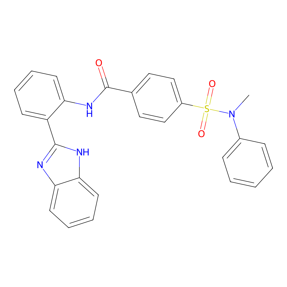 N-[2-(1H-benzimidazol-2-yl)phenyl]-4-[methyl(phenyl)sulfamoyl]benzamide molecular structure, CAS 325977-40-0