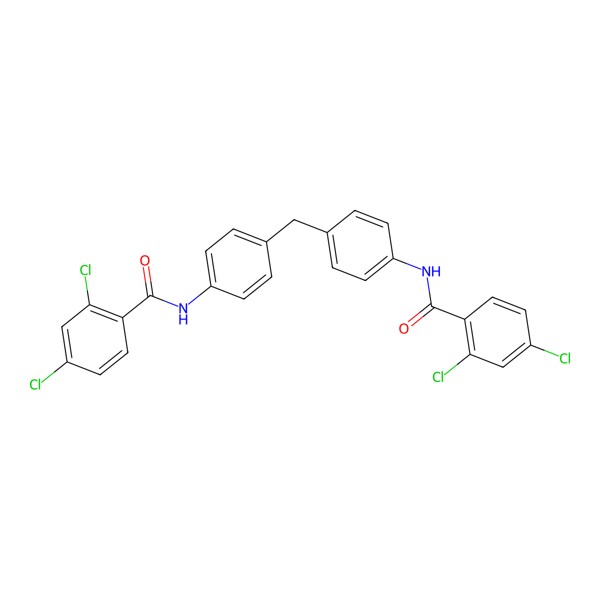 2,4-dichloro-N-[4-[[4-[(2,4-dichlorobenzoyl)amino]phenyl]methyl]phenyl]benzamide molecular structure, CAS 325977-44-4