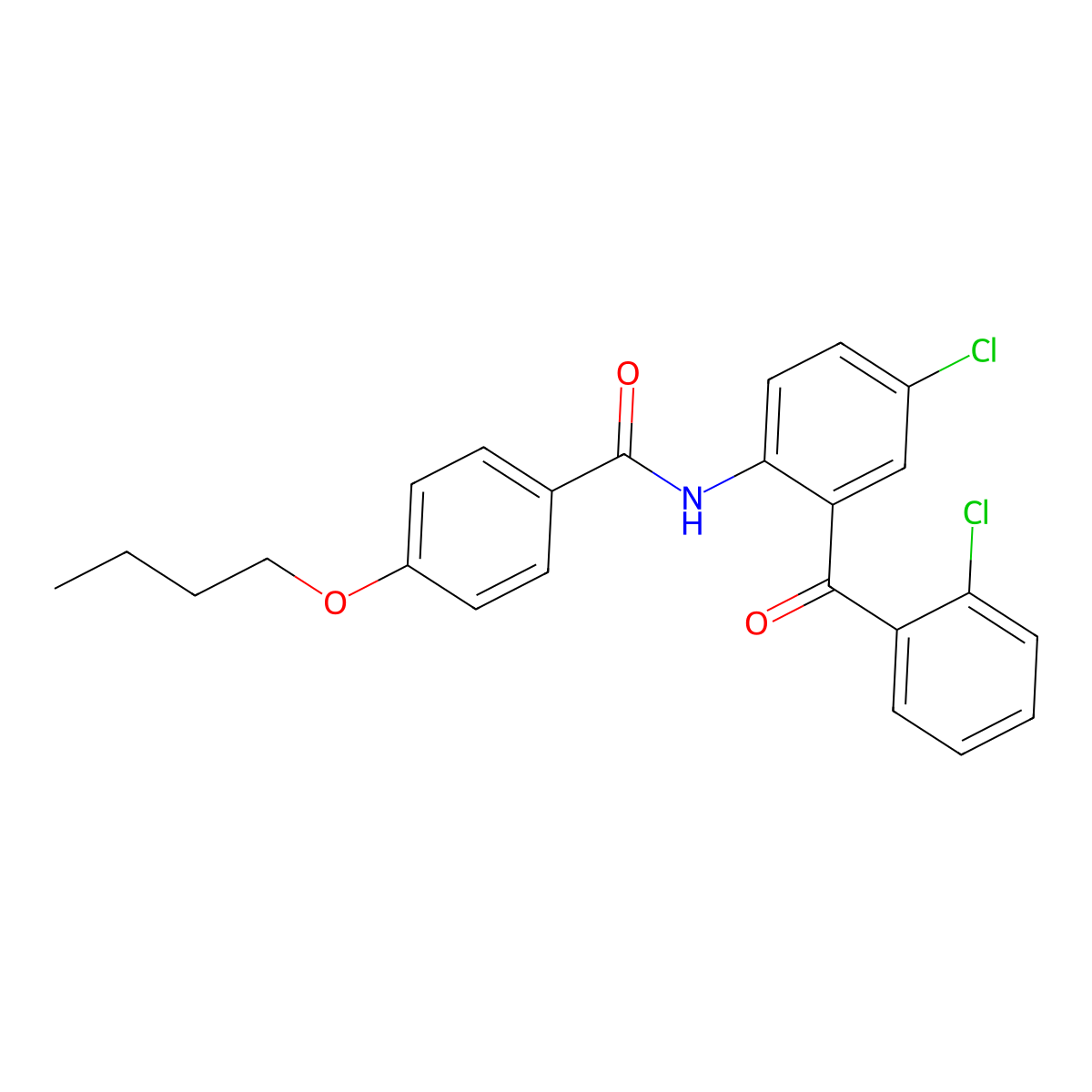 4-butoxy-N-[4-chloro-2-(2-chlorobenzoyl)phenyl]benzamide molecular structure, CAS 325977-46-6
