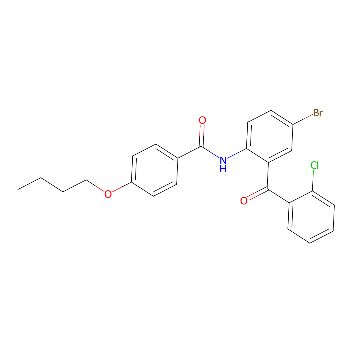 N-[4-bromo-2-(2-chlorobenzoyl)phenyl]-4-butoxybenzamide molecular structure, CAS 325977-47-7