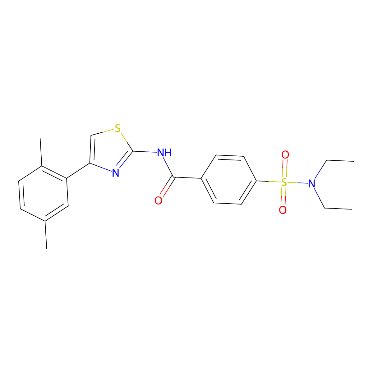 4-(diethylsulfamoyl)-N-[4-(2,5-dimethylphenyl)-1,3-thiazol-2-yl]benzamide molecular structure, CAS 325977-51-3