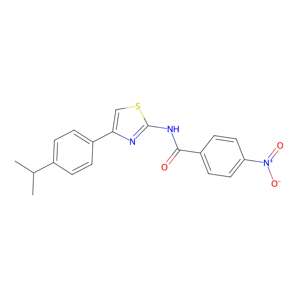 N-(4-(4-isopropylphenyl)thiazol-2-yl)-4-nitrobenzamide molecular structure, CAS 325977-56-8