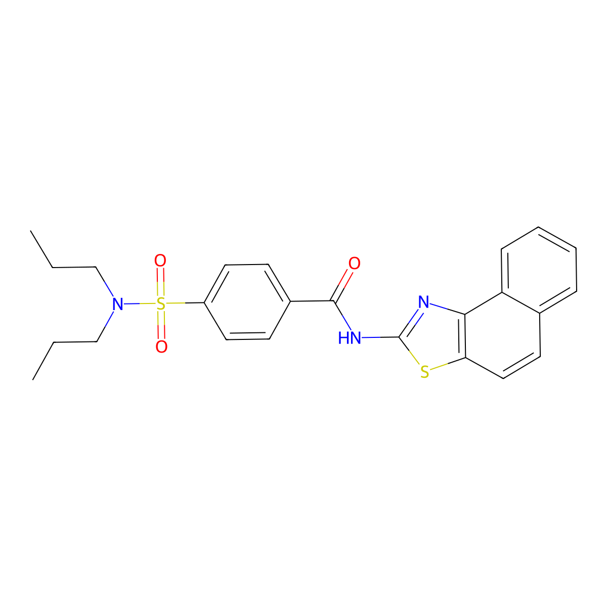 4-(N,N-dipropylsulfamoyl)-N-(naphtho[1,2-d]thiazol-2-yl)benzamide molecular structure, CAS 325977-61-5