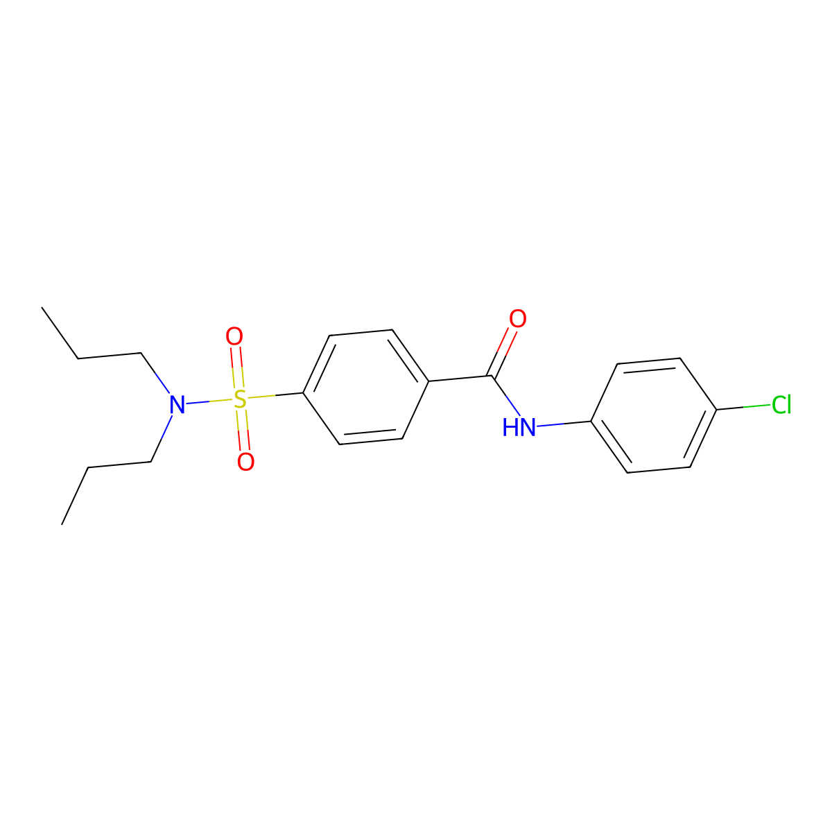 N-(4-chlorophenyl)-4-(dipropylsulfamoyl)benzamide molecular structure, CAS 325977-62-6