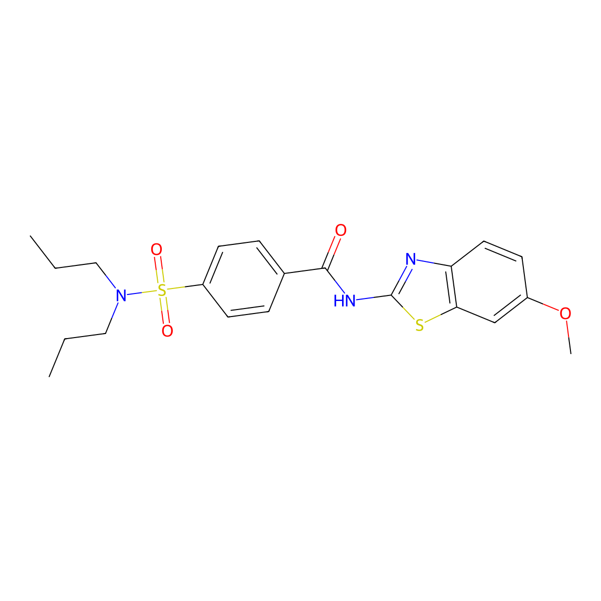 4-(dipropylsulfamoyl)-N-(6-methoxy-1,3-benzothiazol-2-yl)benzamide molecular structure, CAS 325977-63-7