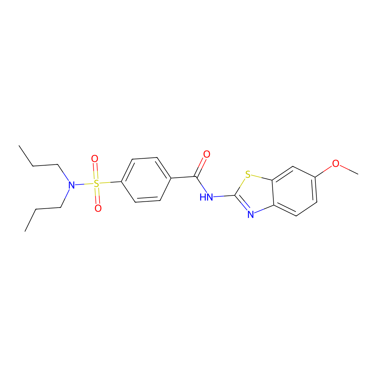 4-(dipropylsulfamoyl)-N-(6-methoxy-1,3-benzothiazol-2-yl)benzamide molecular structure, CAS 325977-63-7