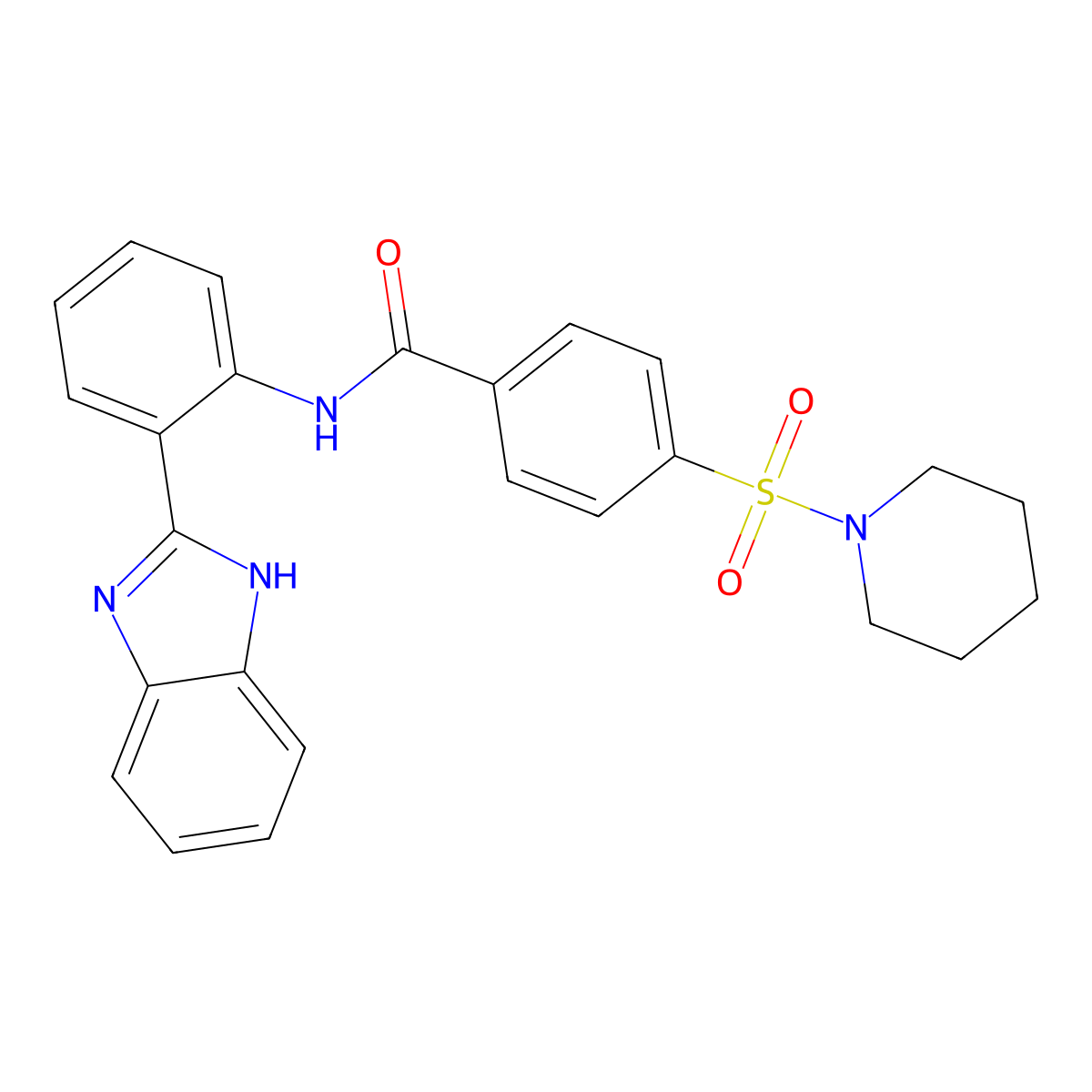 N-[2-(1H-benzimidazol-2-yl)phenyl]-4-(1-piperidinylsulfonyl)benzamide molecular structure, CAS 325977-66-0