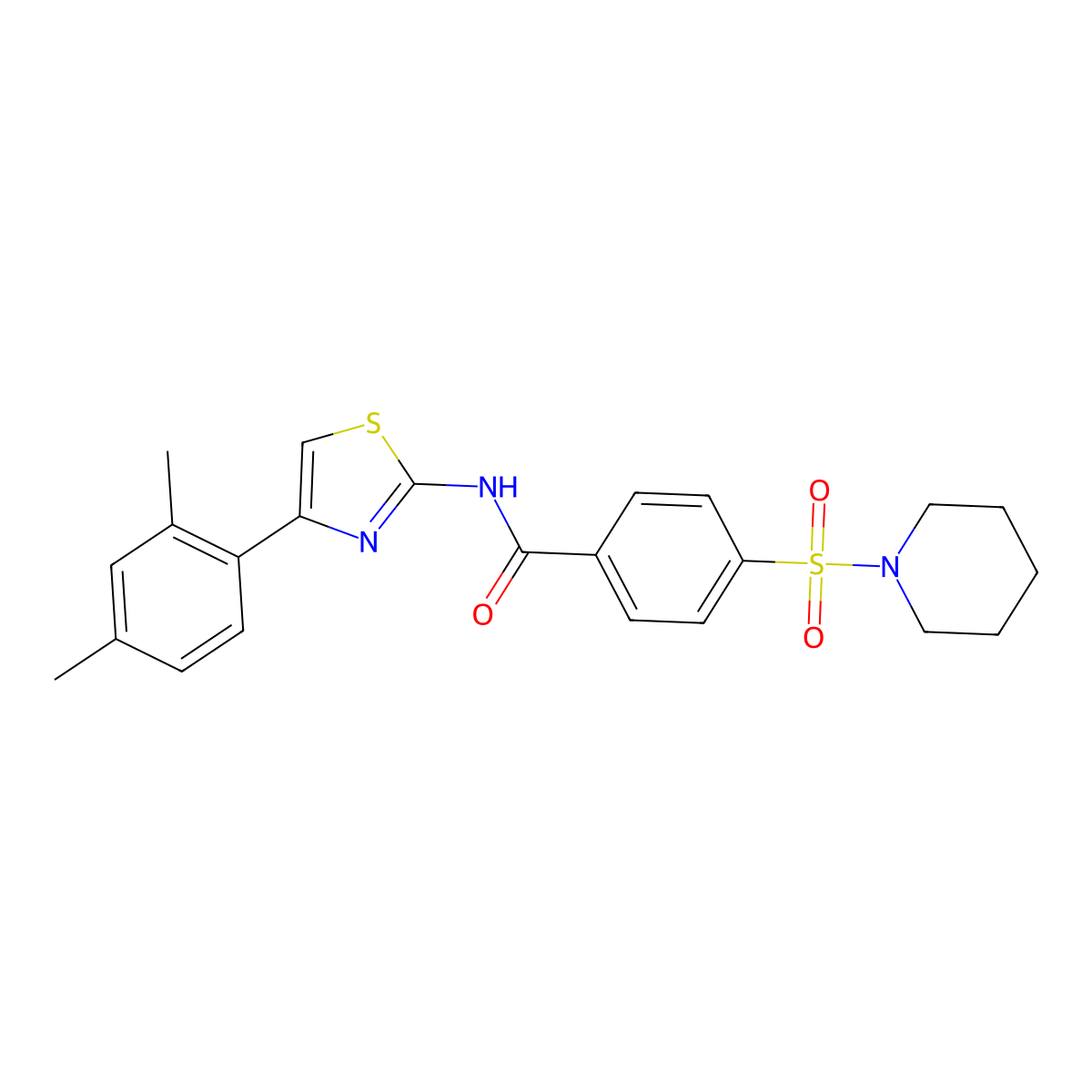 N-[4-(2,4-dimethylphenyl)-1,3-thiazol-2-yl]-4-piperidin-1-ylsulfonylbenzamide molecular structure, CAS 325977-67-1
