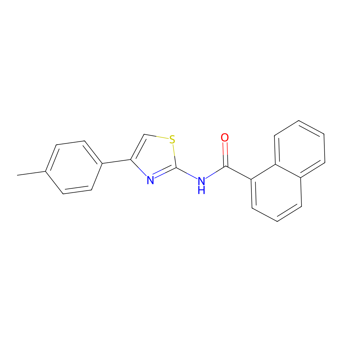 N-[4-(4-methylphenyl)-1,3-thiazol-2-yl]naphthalene-1-carboxamide molecular structure, CAS 325977-77-3