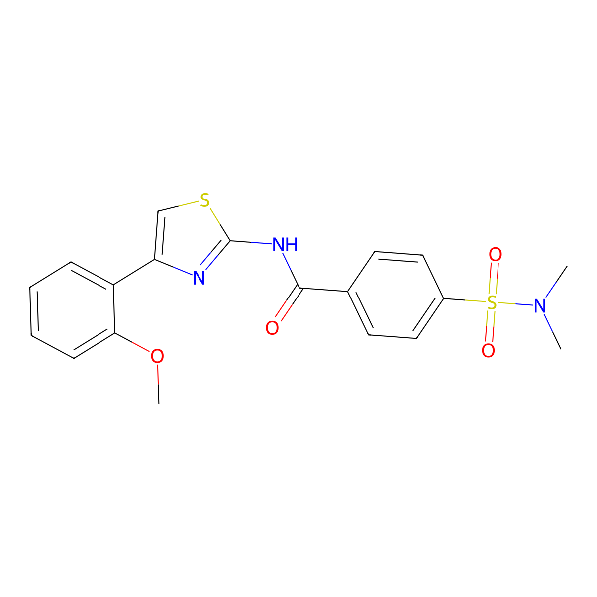 4-(dimethylsulfamoyl)-N-[4-(2-methoxyphenyl)-1,3-thiazol-2-yl]benzamide molecular structure, CAS 325977-80-8