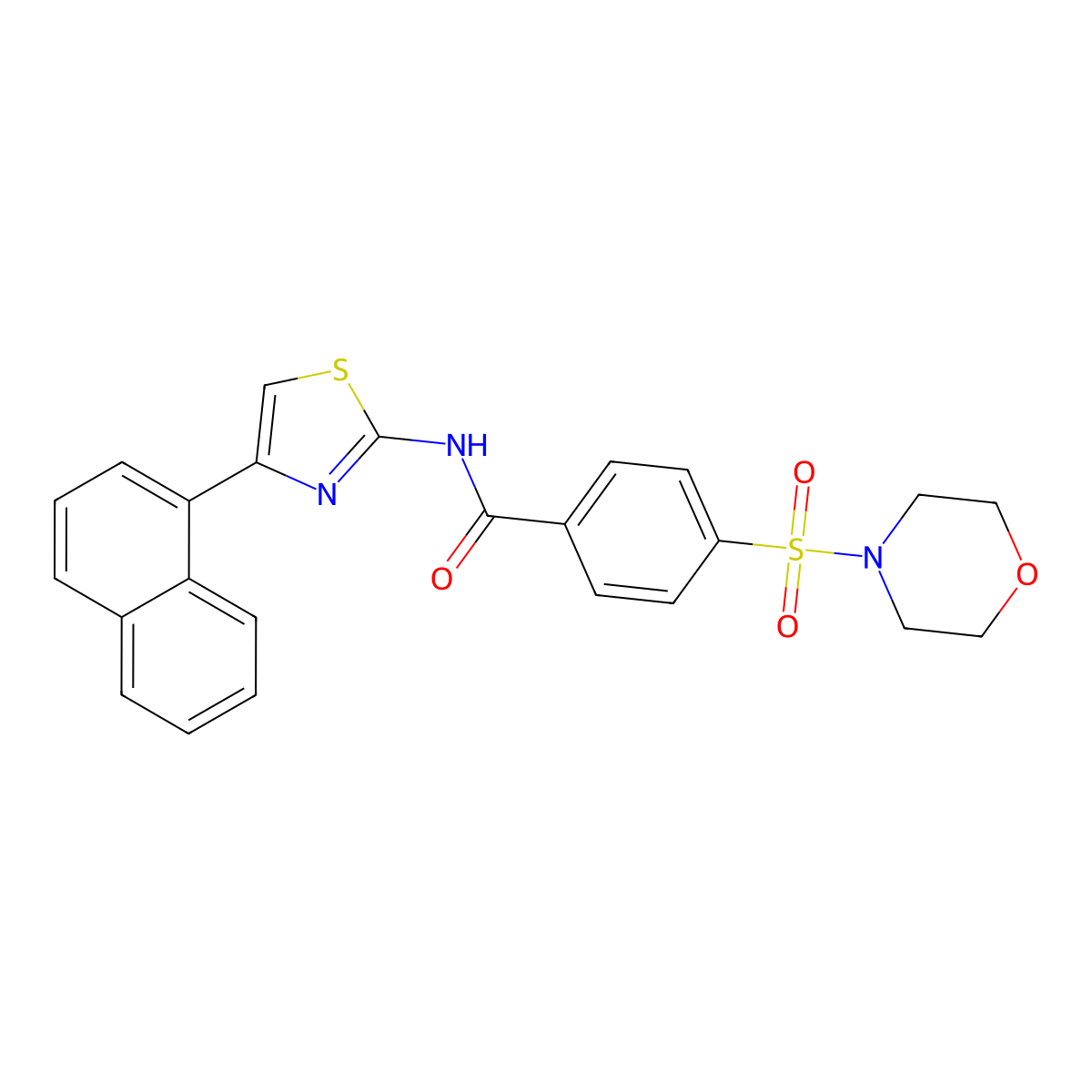 (Z)-4-(morpholinosulfonyl)-N-(4-(naphthalen-1-yl)thiazol-2(3H)-ylidene)benzamide molecular structure, CAS 325977-83-1