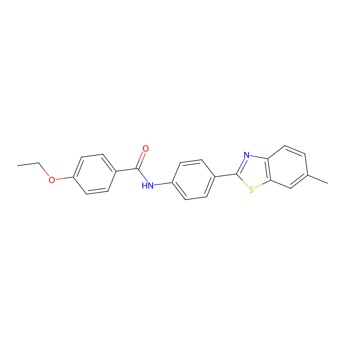 4-ethoxy-N-[4-(6-methyl-1,3-benzothiazol-2-yl)phenyl]benzamide molecular structure, CAS 325977-87-5