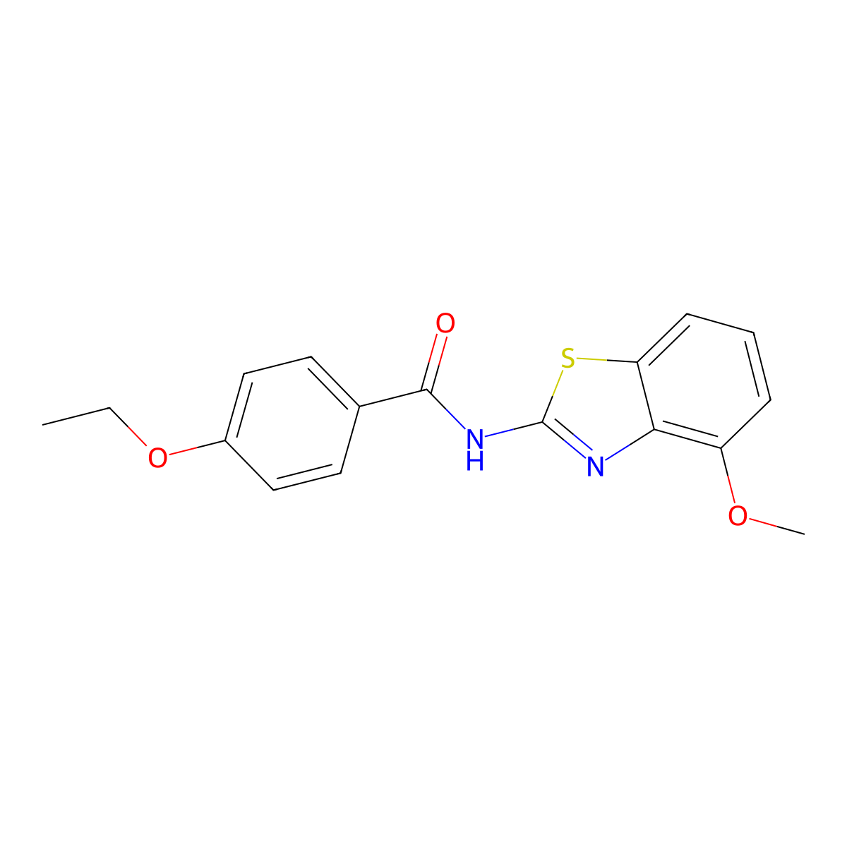 4-ethoxy-N-(4-methoxy-1,3-benzothiazol-2-yl)benzamide molecular structure, CAS 325977-88-6