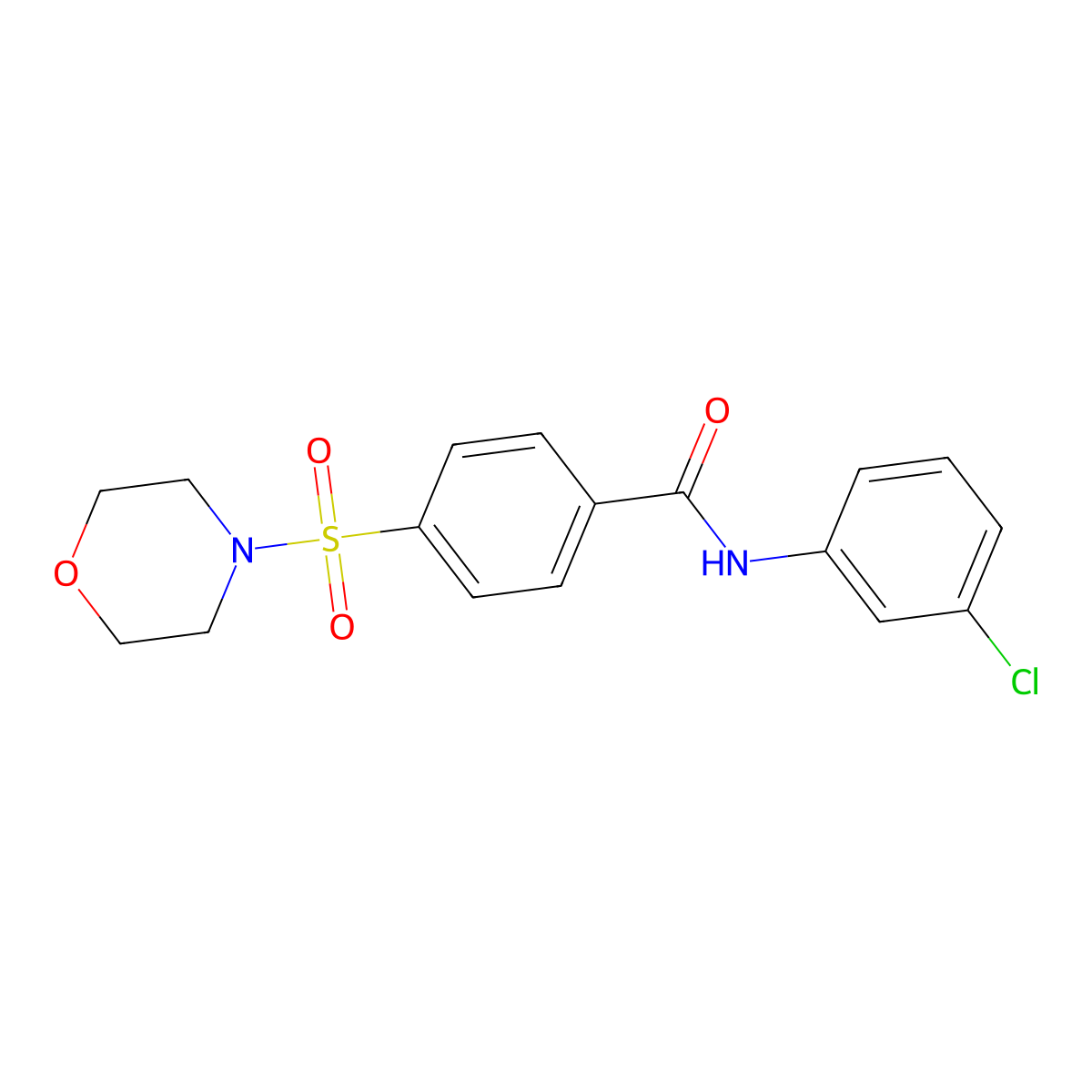 N-(3-chlorophenyl)-4-morpholin-4-ylsulfonylbenzamide molecular structure, CAS 325977-92-2