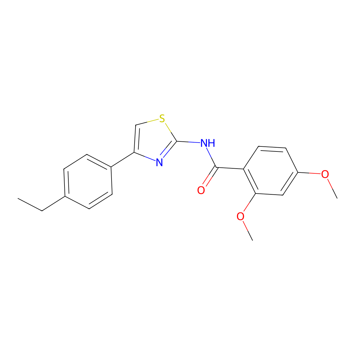 (E)-N-(4-(4-ethylphenyl)thiazol-2(3H)-ylidene)-2,4-dimethoxybenzamide molecular structure, CAS 325977-94-4