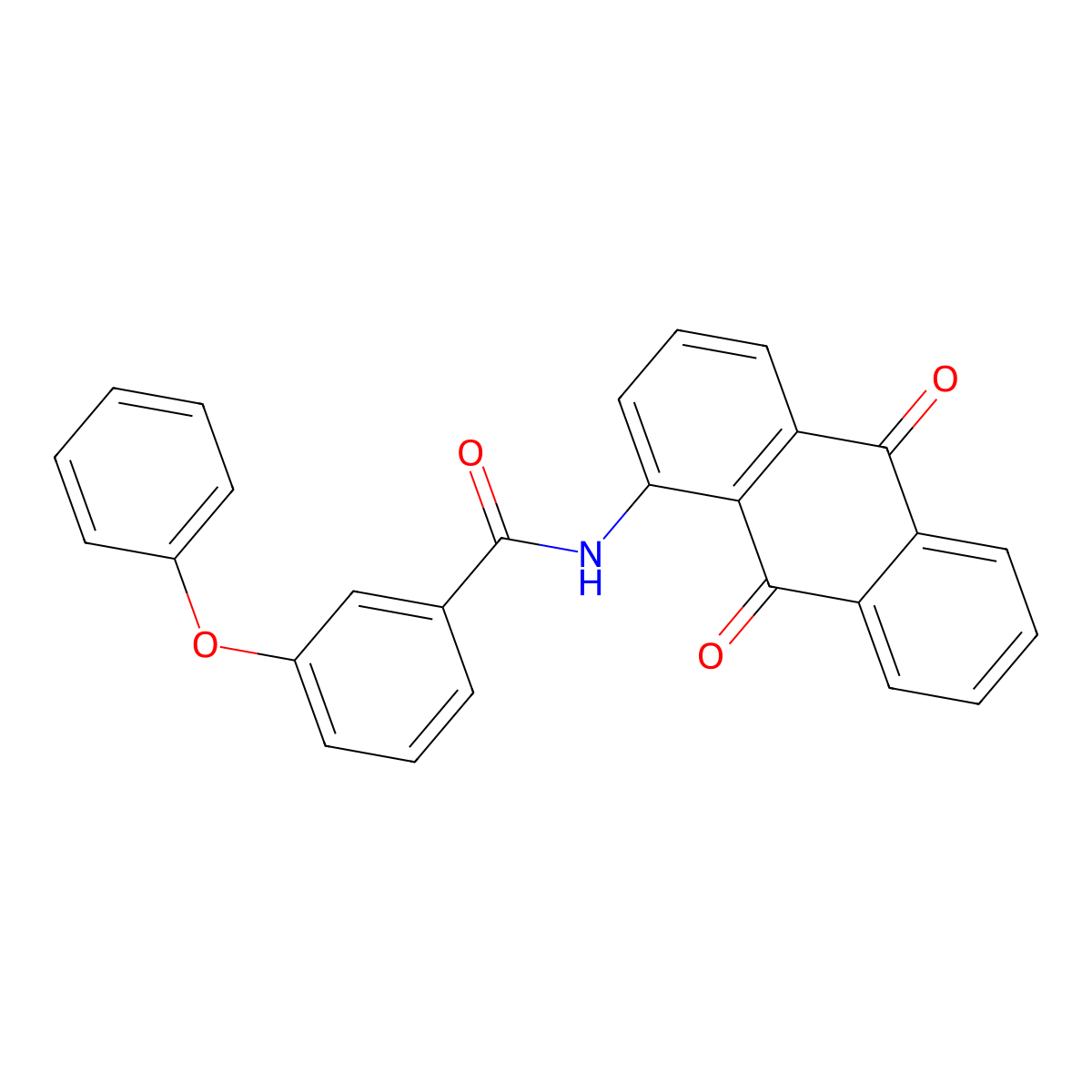 N-(9,10-dioxo-9,10-dihydroanthracen-1-yl)-3-phenoxybenzamide molecular structure, CAS 325978-01-6