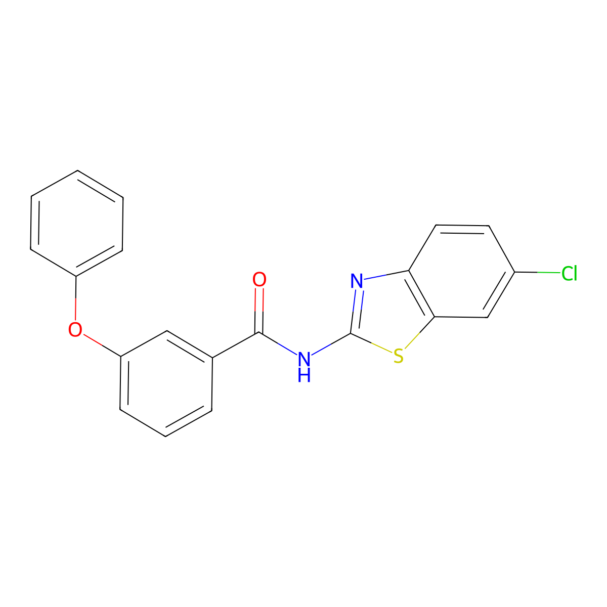 N-(6-chloro-1,3-benzothiazol-2-yl)-3-phenoxybenzamide molecular structure, CAS 325978-03-8