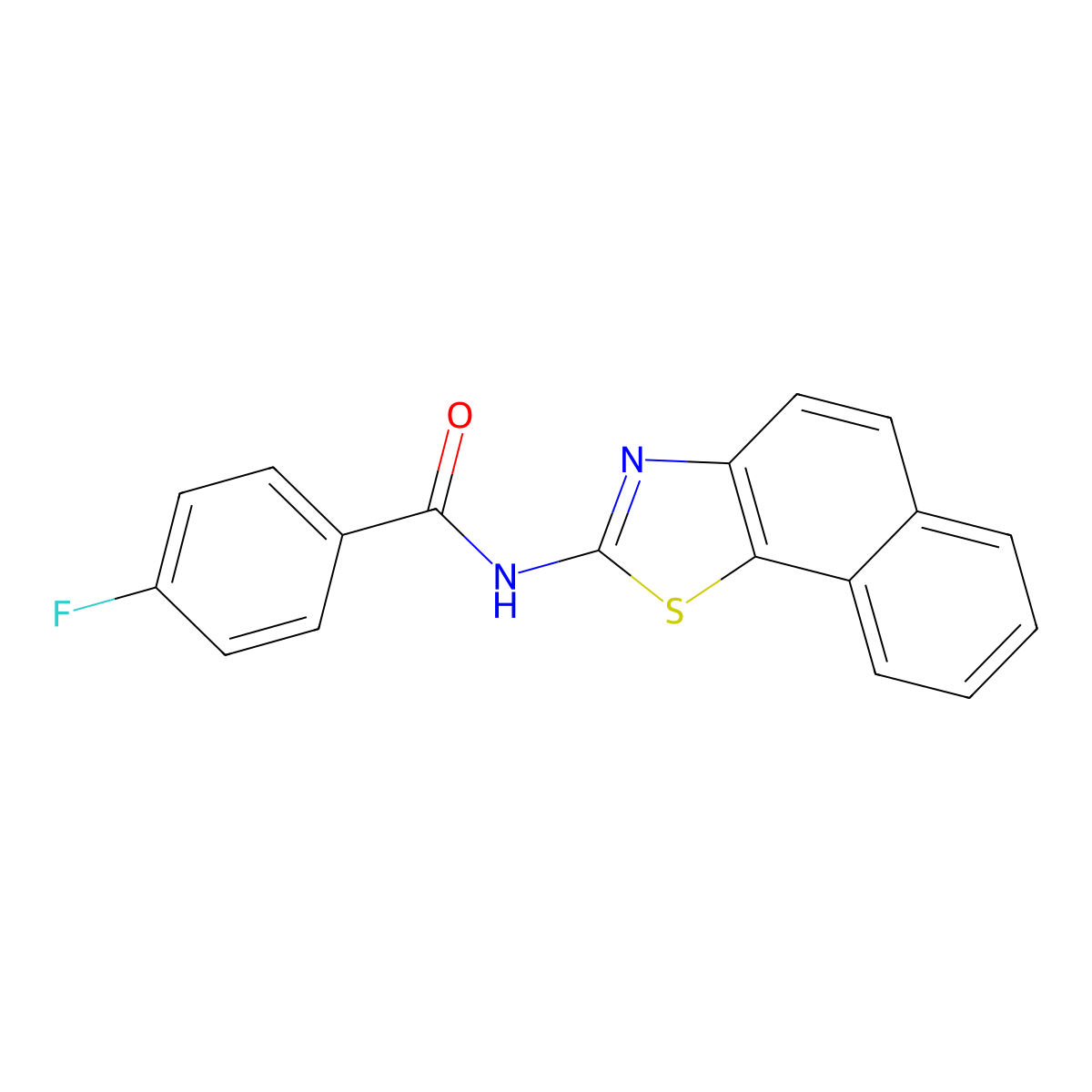 N-benzo[g][1,3]benzothiazol-2-yl-4-fluorobenzamide molecular structure, CAS 325978-07-2