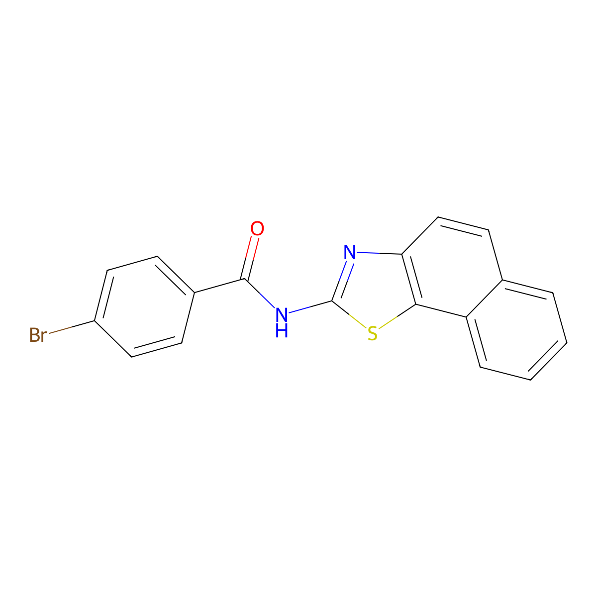 N-benzo[g][1,3]benzothiazol-2-yl-4-bromobenzamide molecular structure, CAS 325978-08-3