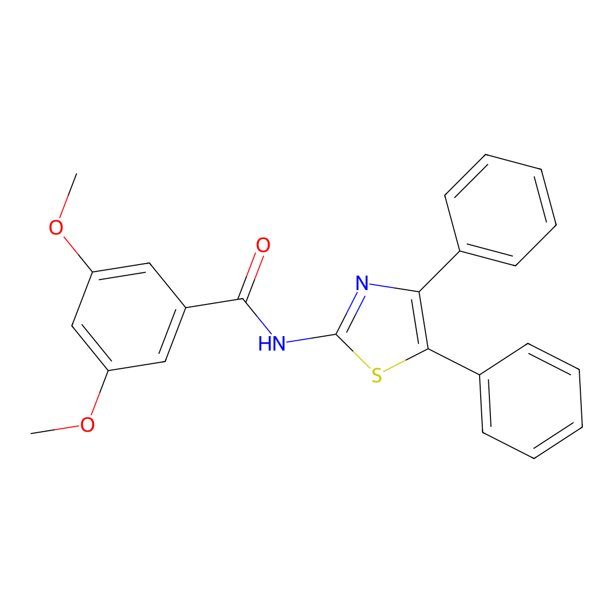 (Z)-N-(4,5-diphenylthiazol-2(3H)-ylidene)-3,5-dimethoxybenzamide molecular structure, CAS 325978-11-8