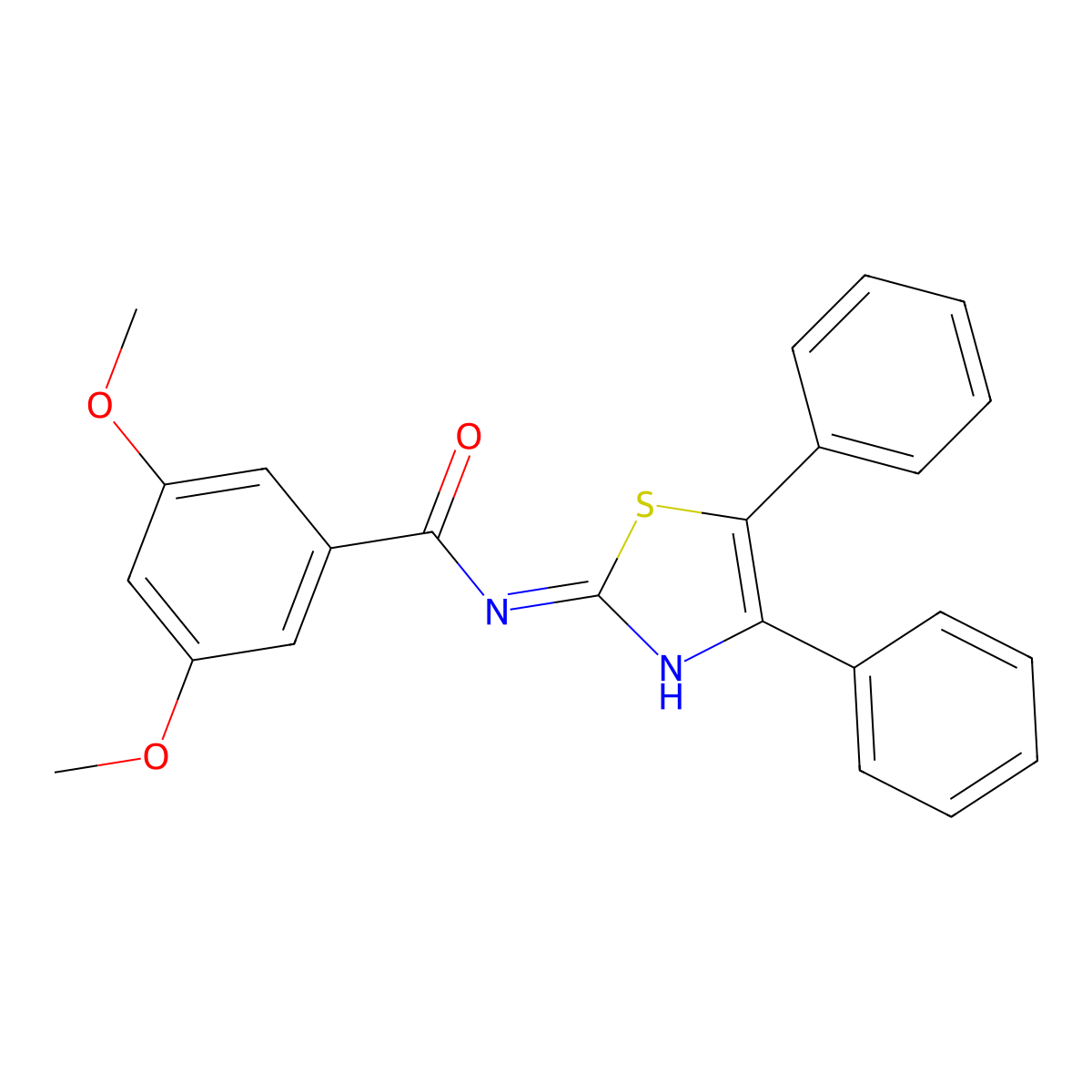 (Z)-N-(4,5-diphenylthiazol-2(3H)-ylidene)-3,5-dimethoxybenzamide molecular structure, CAS 325978-11-8