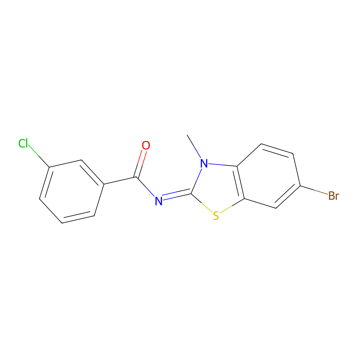 (E)-N-(6-bromo-3-methylbenzo[d]thiazol-2(3H)-ylidene)-3-chlorobenzamide molecular structure, CAS 325978-19-6