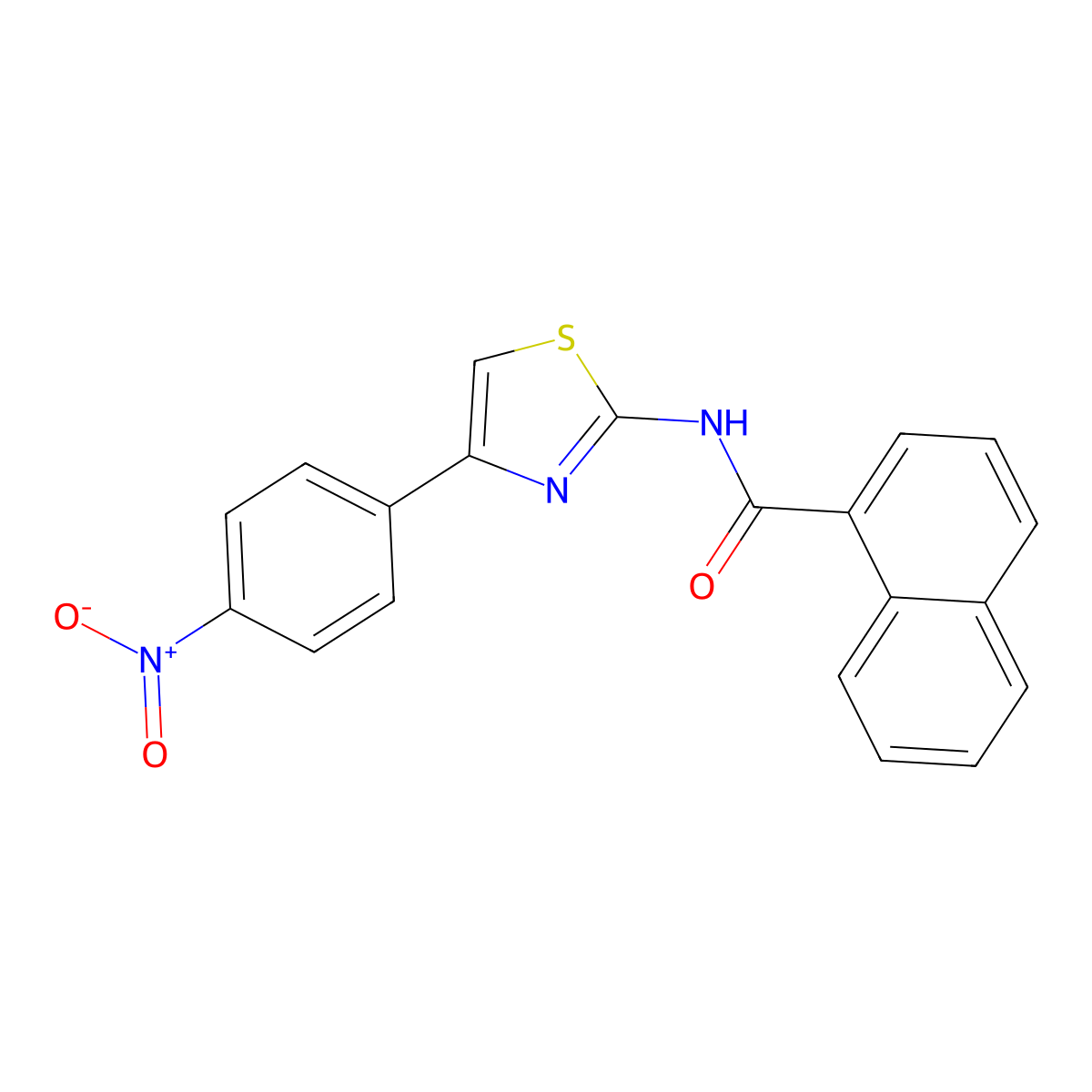 Naphthalene-1-carboxamide, N-[4-(4-nitrophenyl)thiazol-2-yl]- molecular structure, CAS 325978-23-2