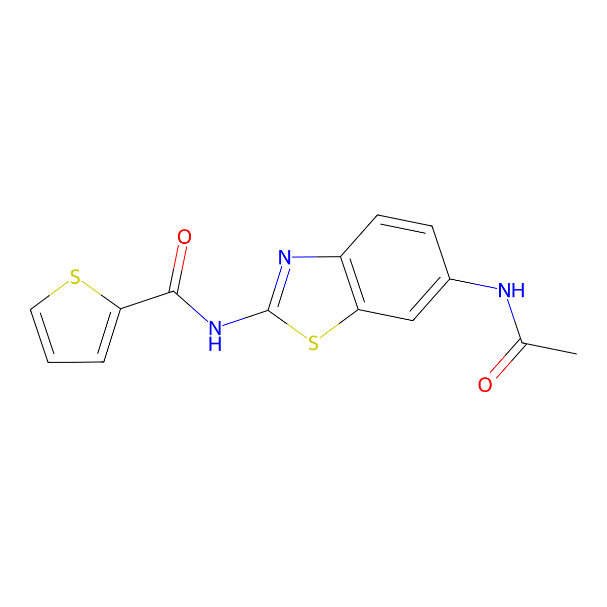 N-(6-acetamido-1,3-benzothiazol-2-yl)thiophene-2-carboxamide molecular structure, CAS 325978-27-6