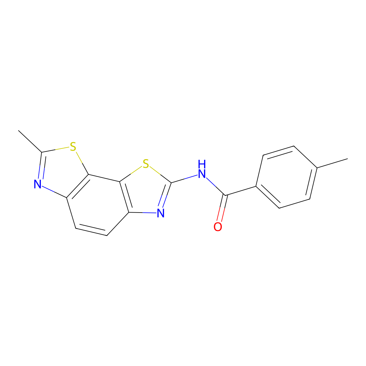 4-methyl-N-(7-methyl-[1,3]thiazolo[4,5-g][1,3]benzothiazol-2-yl)benzamide molecular structure, CAS 325978-31-2