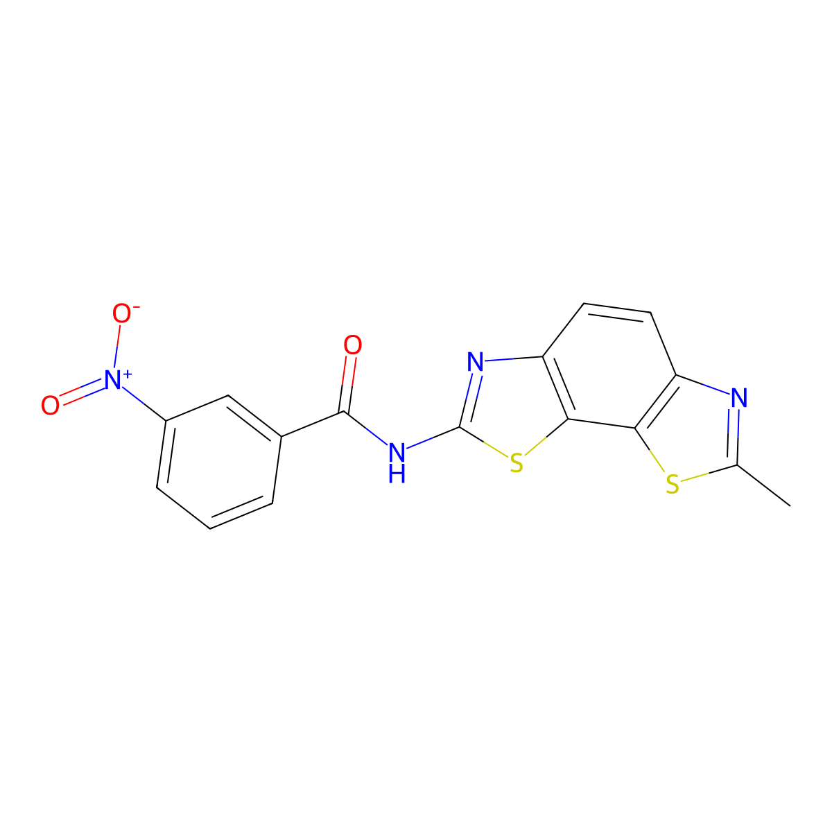 N-(7-methyl-[1,3]thiazolo[4,5-g][1,3]benzothiazol-2-yl)-3-nitrobenzamide molecular structure, CAS 325978-35-6
