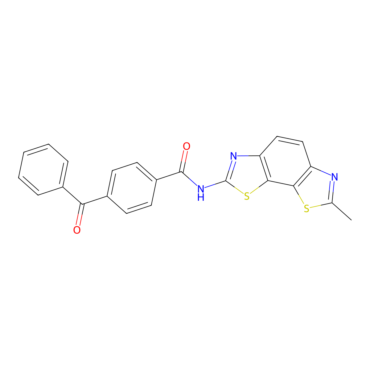4-benzoyl-N-(7-methyl-[1,3]thiazolo[4,5-g][1,3]benzothiazol-2-yl)benzamide molecular structure, CAS 325978-41-4
