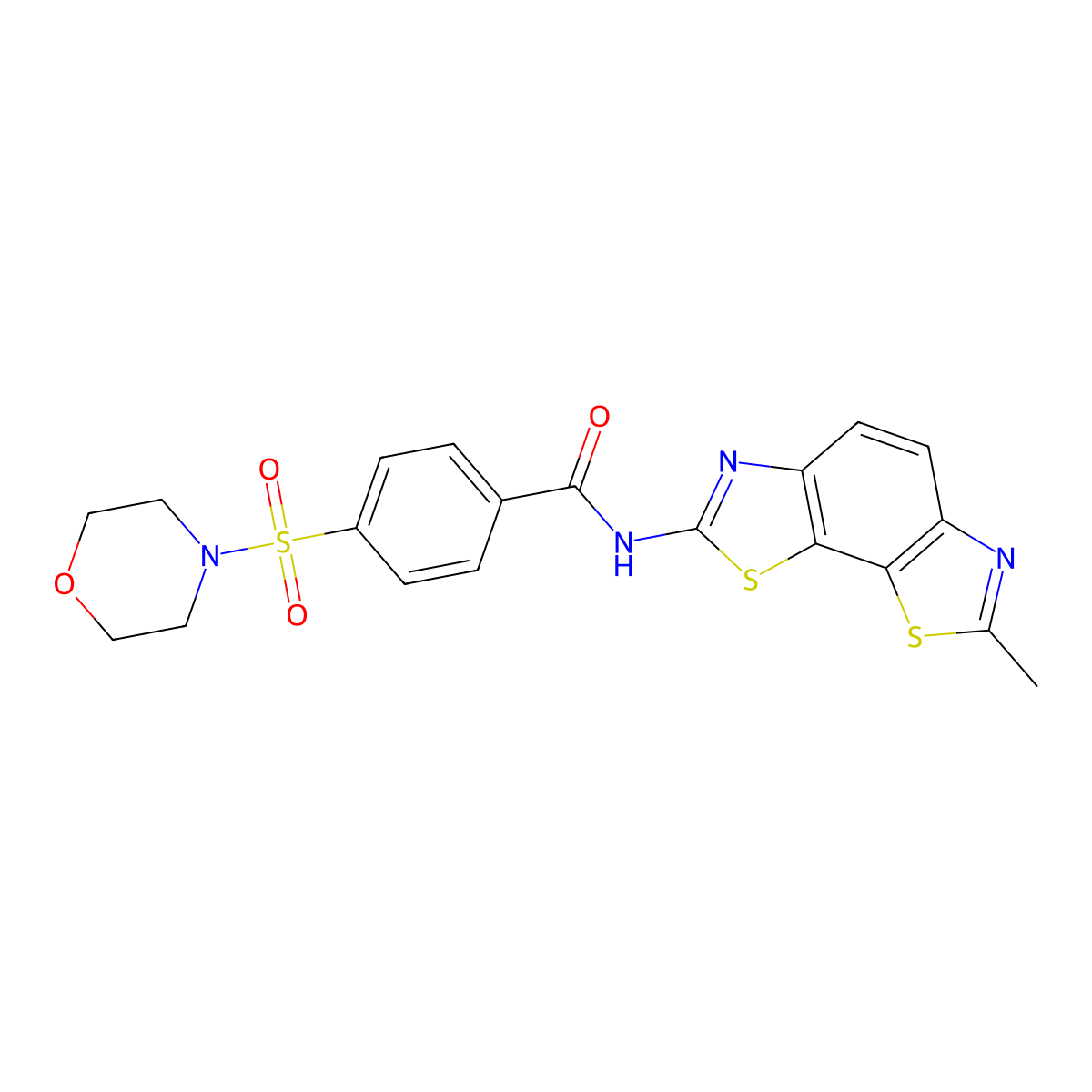 N-(7-methyl-[1,3]thiazolo[4,5-g][1,3]benzothiazol-2-yl)-4-morpholin-4-ylsulfonylbenzamide molecular structure, CAS 325978-42-5