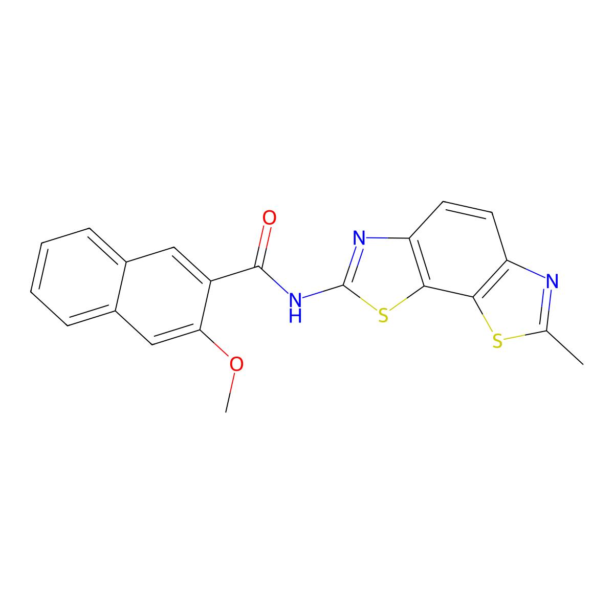 3-methoxy-N-(7-methyl-[1,3]thiazolo[4,5-g][1,3]benzothiazol-2-yl)naphthalene-2-carboxamide molecular structure, CAS 325978-43-6