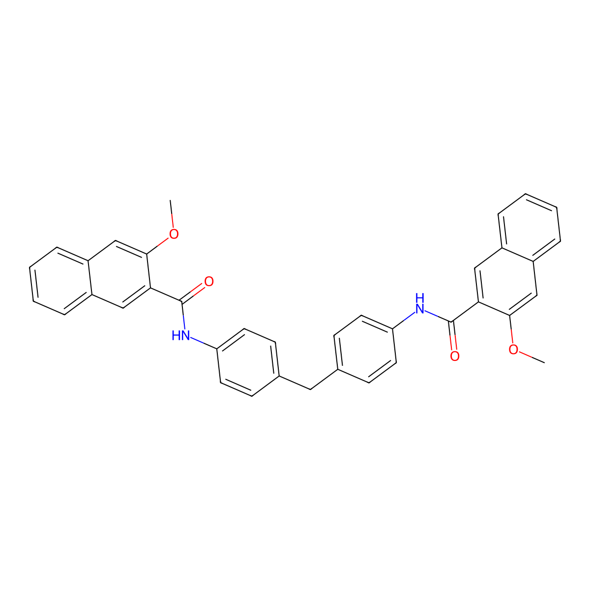 3-methoxy-N-[4-[[4-[(3-methoxynaphthalene-2-carbonyl)amino]phenyl]methyl]phenyl]naphthalene-2-carboxamide molecular structure, CAS 325978-52-7