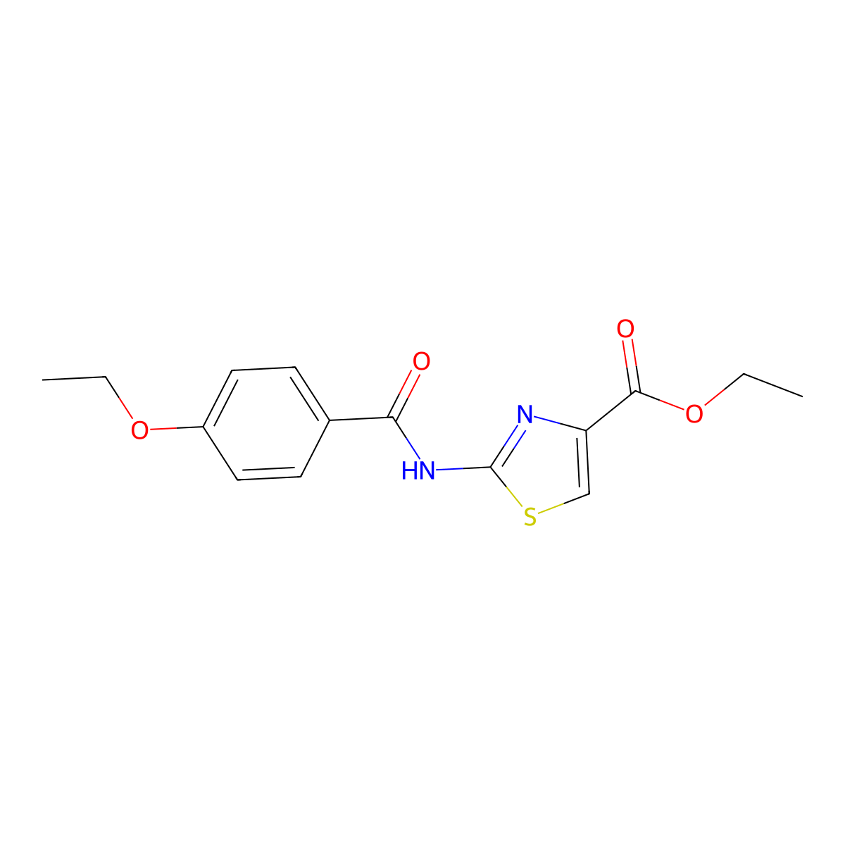 Ethyl 2-[(4-ethoxybenzoyl)amino]-1,3-thiazole-4-carboxylate molecular structure, CAS 325978-57-2