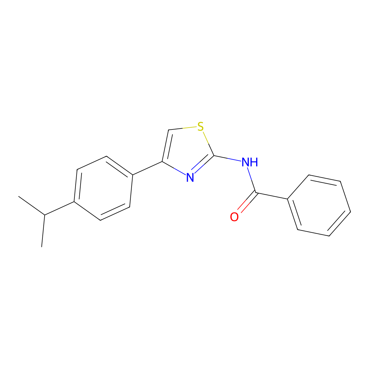 N-(4-(4-isopropylphenyl)thiazol-2-yl)benzamide molecular structure, CAS 325978-64-1