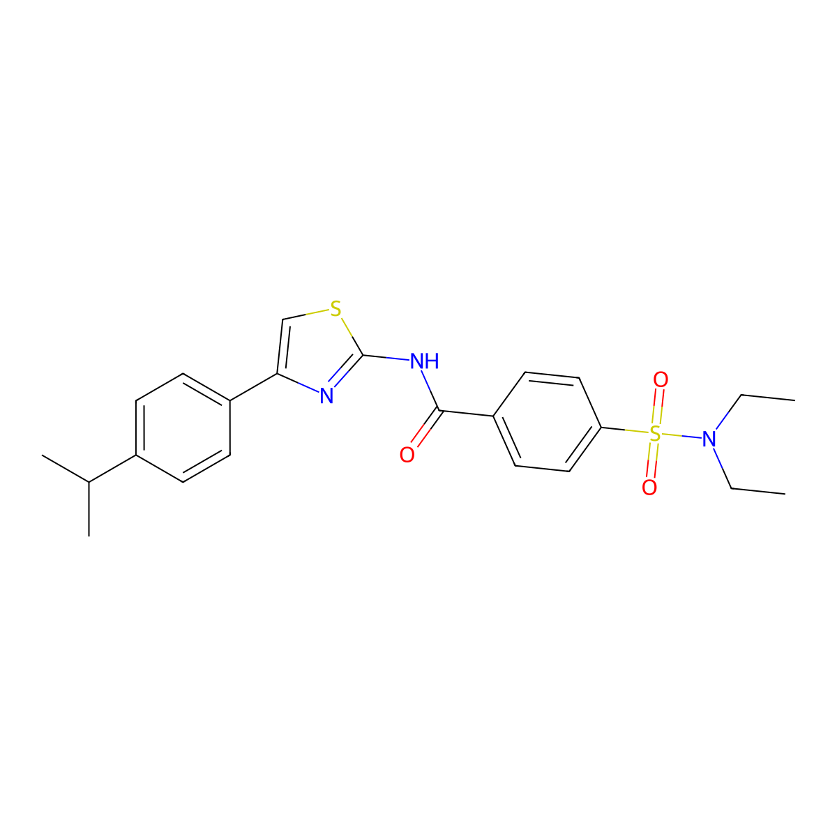 4-(N,N-diethylsulfamoyl)-N-(4-(4-isopropylphenyl)thiazol-2-yl)benzamide molecular structure, CAS 325978-65-2