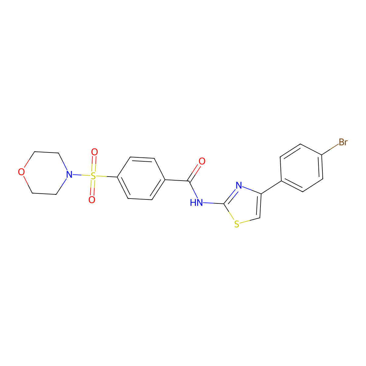 N-(4-(4-bromophenyl)thiazol-2-yl)-4-(morpholinosulfonyl)benzamide molecular structure, CAS 325978-78-7