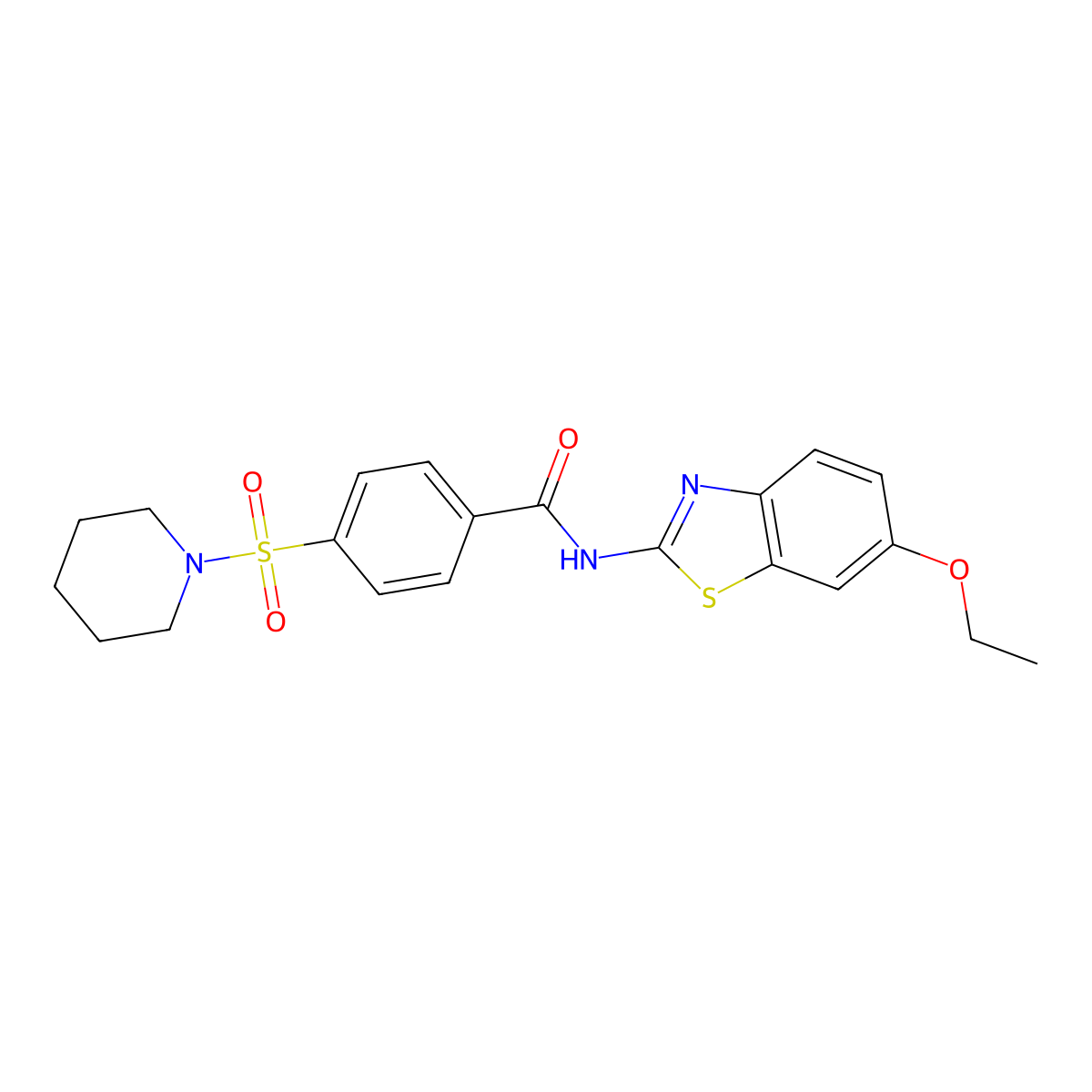 N-(6-ethoxybenzo[d]thiazol-2-yl)-4-(piperidin-1-ylsulfonyl)benzamide molecular structure, CAS 325978-83-4