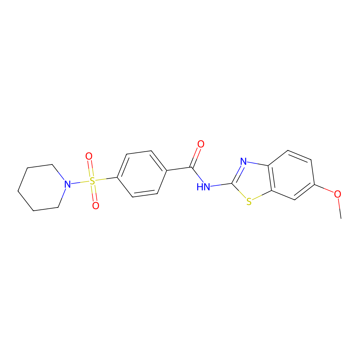 N-(6-methoxybenzo[d]thiazol-2-yl)-4-(piperidin-1-ylsulfonyl)benzamide molecular structure, CAS 325978-84-5