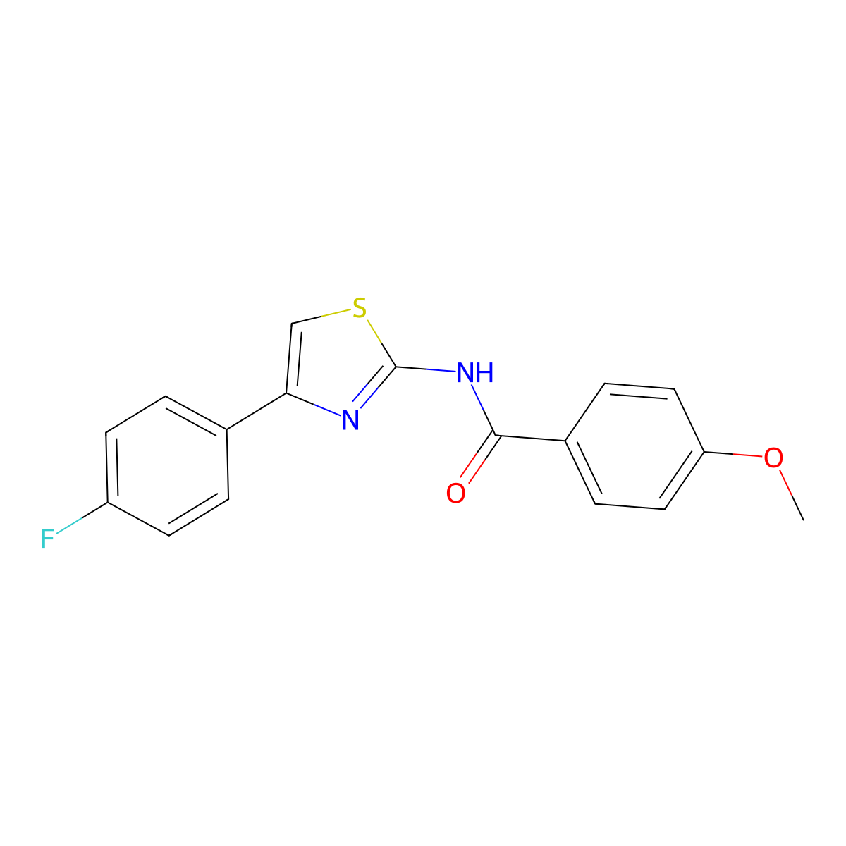 N-[4-(4-fluorophenyl)-1,3-thiazol-2-yl]-4-methoxybenzamide molecular structure, CAS 325978-96-9