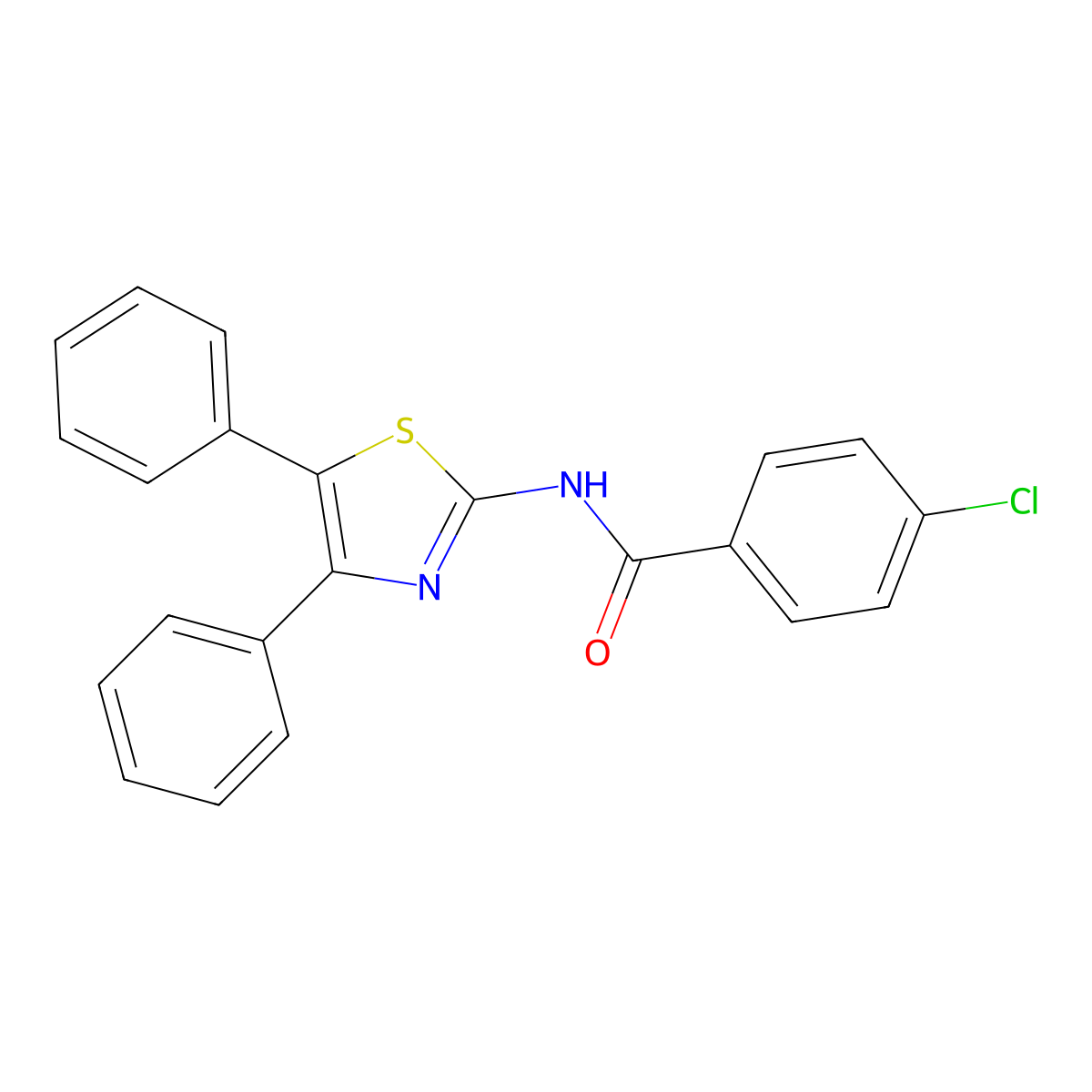 4-chloro-N-(4,5-diphenyl-1,3-thiazol-2-yl)benzamide molecular structure, CAS 325979-07-5