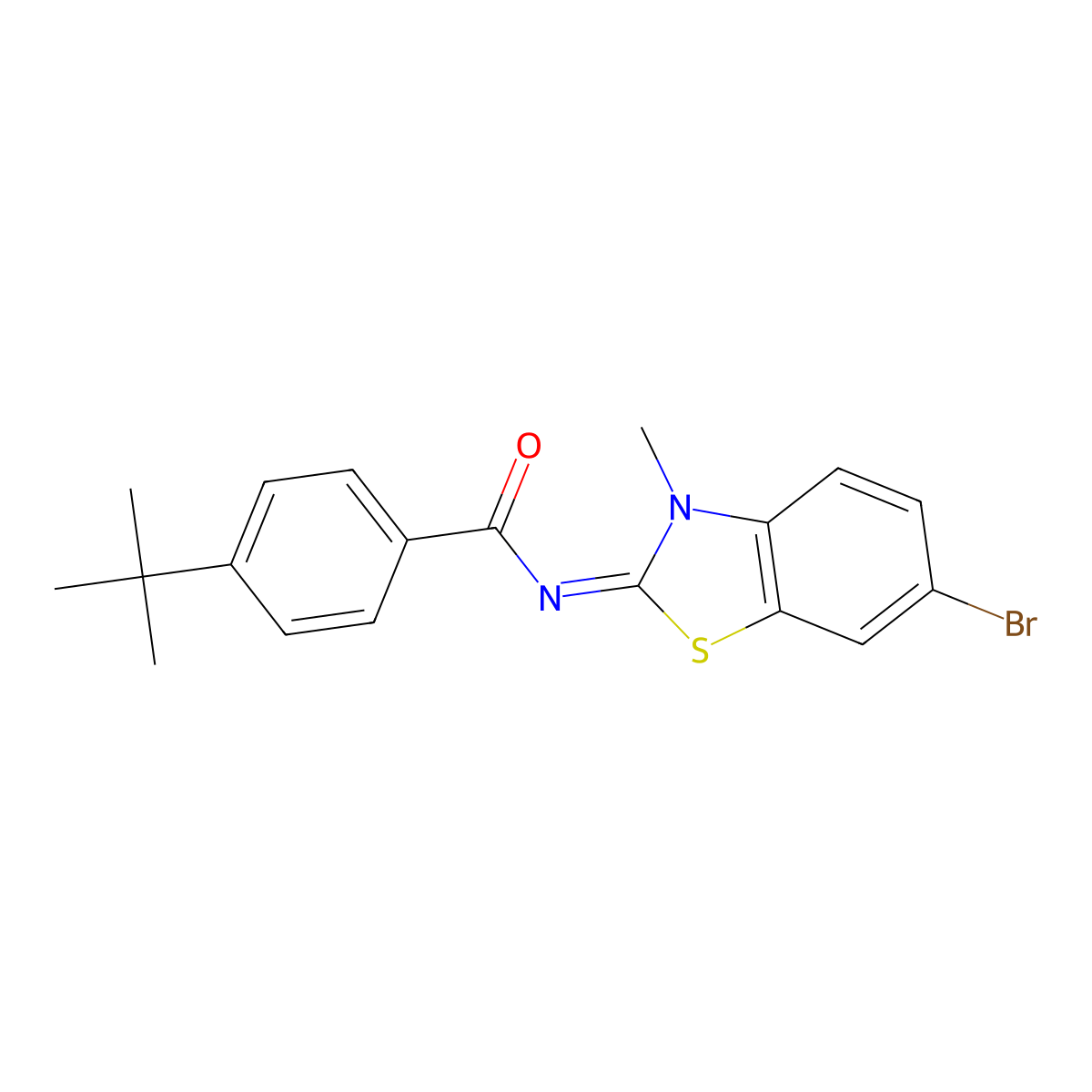 (E)-N-(6-bromo-3-methylbenzo[d]thiazol-2(3H)-ylidene)-4-(tert-butyl)benzamide molecular structure, CAS 325979-08-6