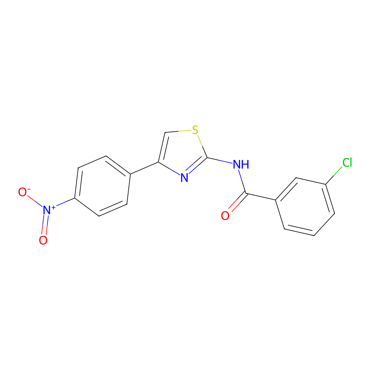 3-chloro-N-[4-(4-nitrophenyl)-1,3-thiazol-2-yl]benzamide molecular structure, CAS 325979-13-3